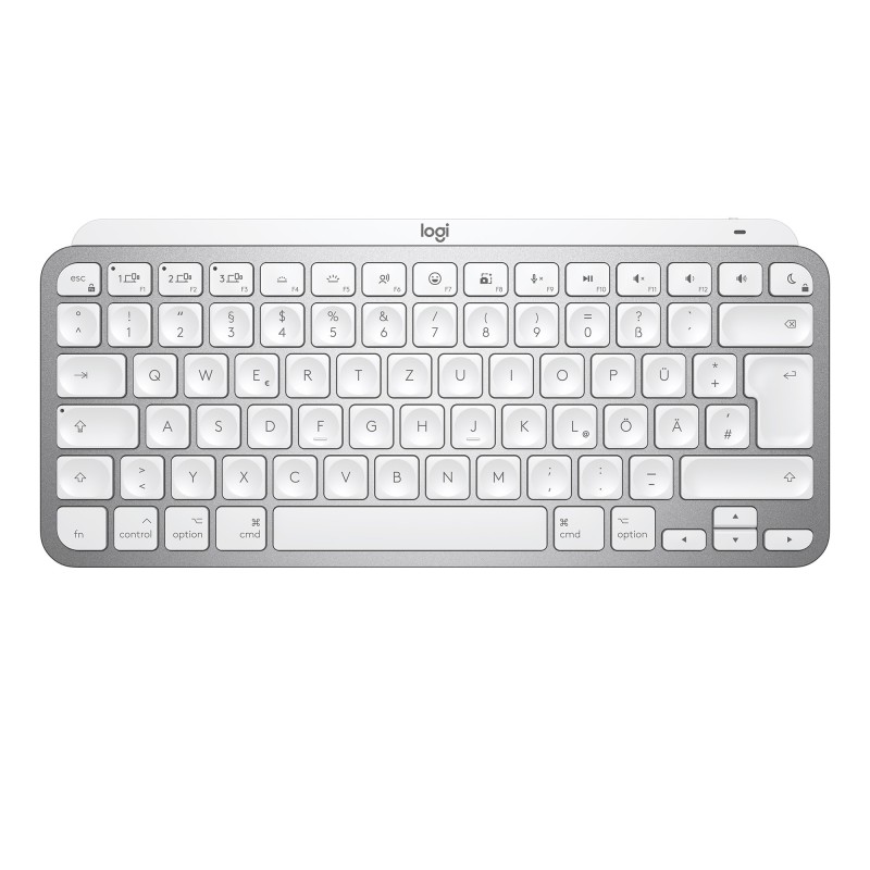 Logitech MX Keys Mini For Mac Minimalist Wireless Illuminated keyboard Bluetooth QWERTZ German Gray